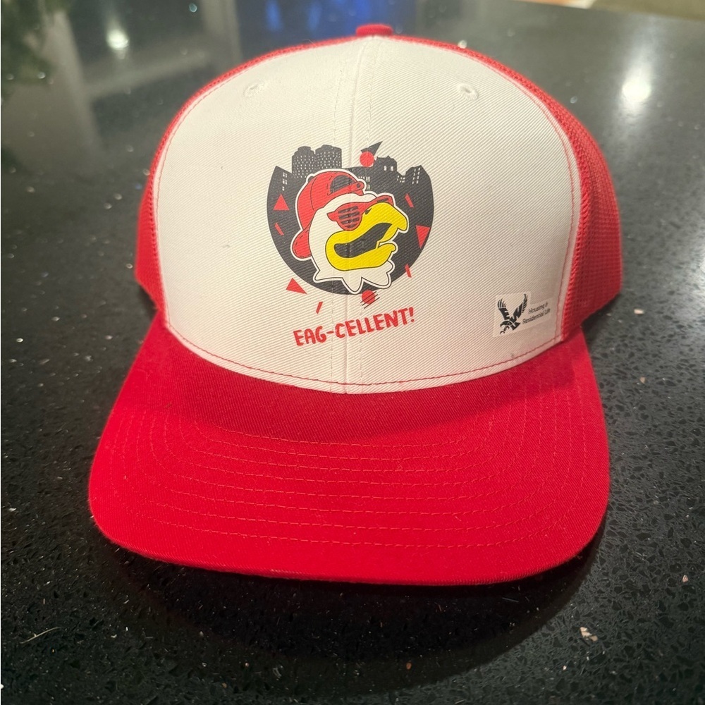 Red and White Eag-Cellent Trucker Hat